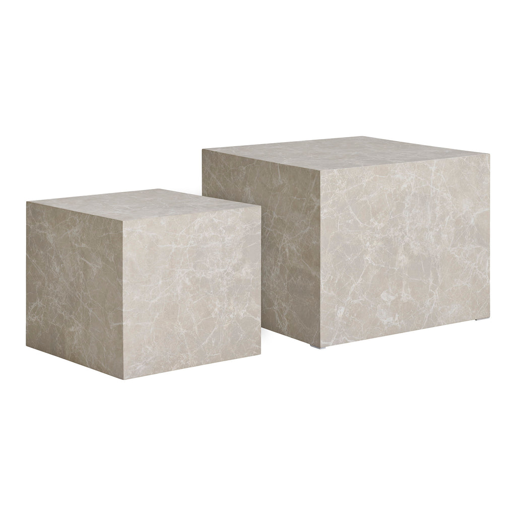 Bergamo – Soffbord i marmorlook, 2-pack