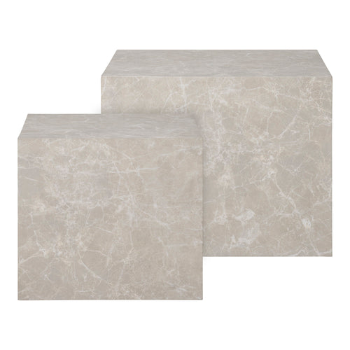 Bergamo – Soffbord i marmorlook, 2-pack