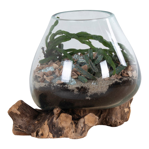 Droppe – vas i teak och glas