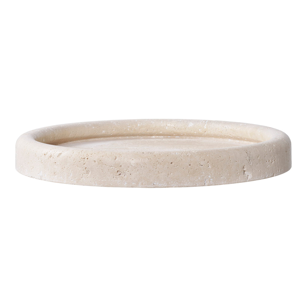 Luna – Rund bricka i travertin