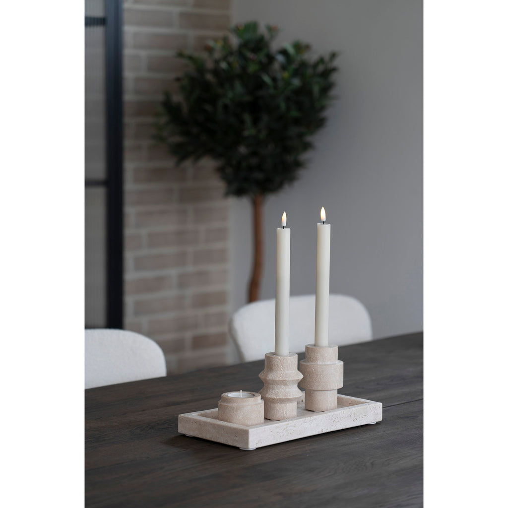 Totem – Ljusstake i travertin