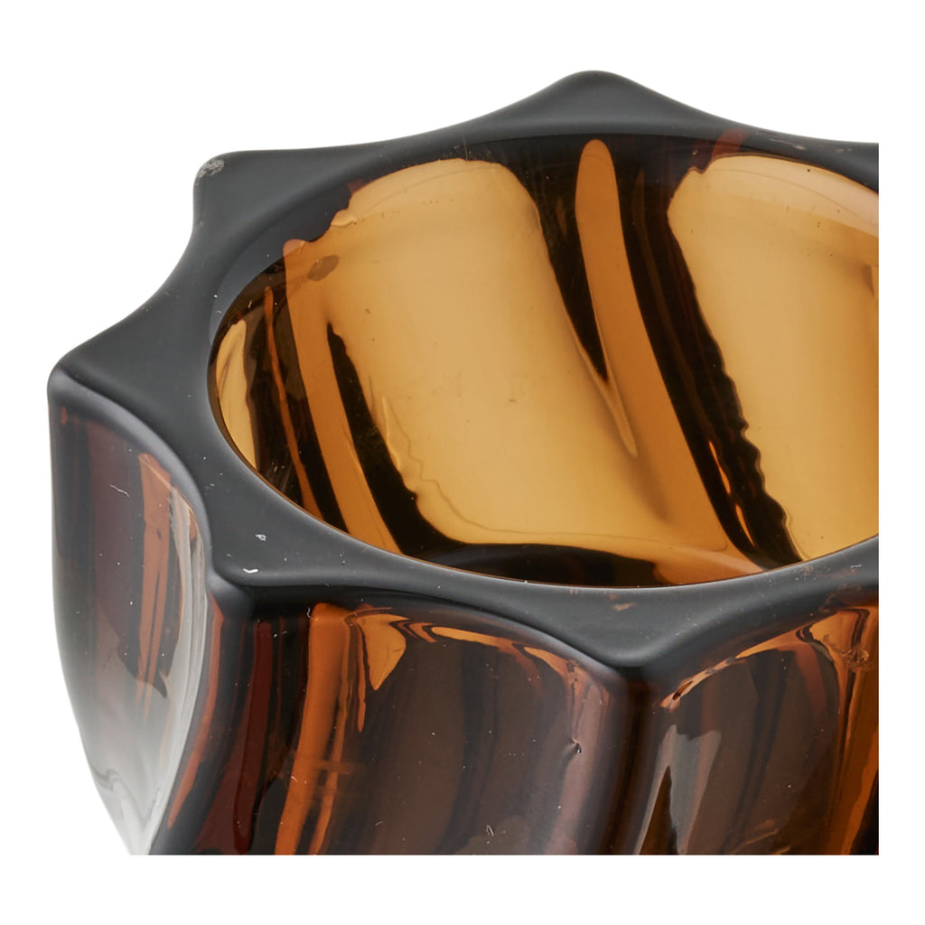 Twist – Ljusstakar i rökbrunt glas, set om 2