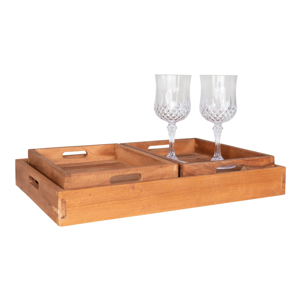 Faro – Brickor i teak, set om 3