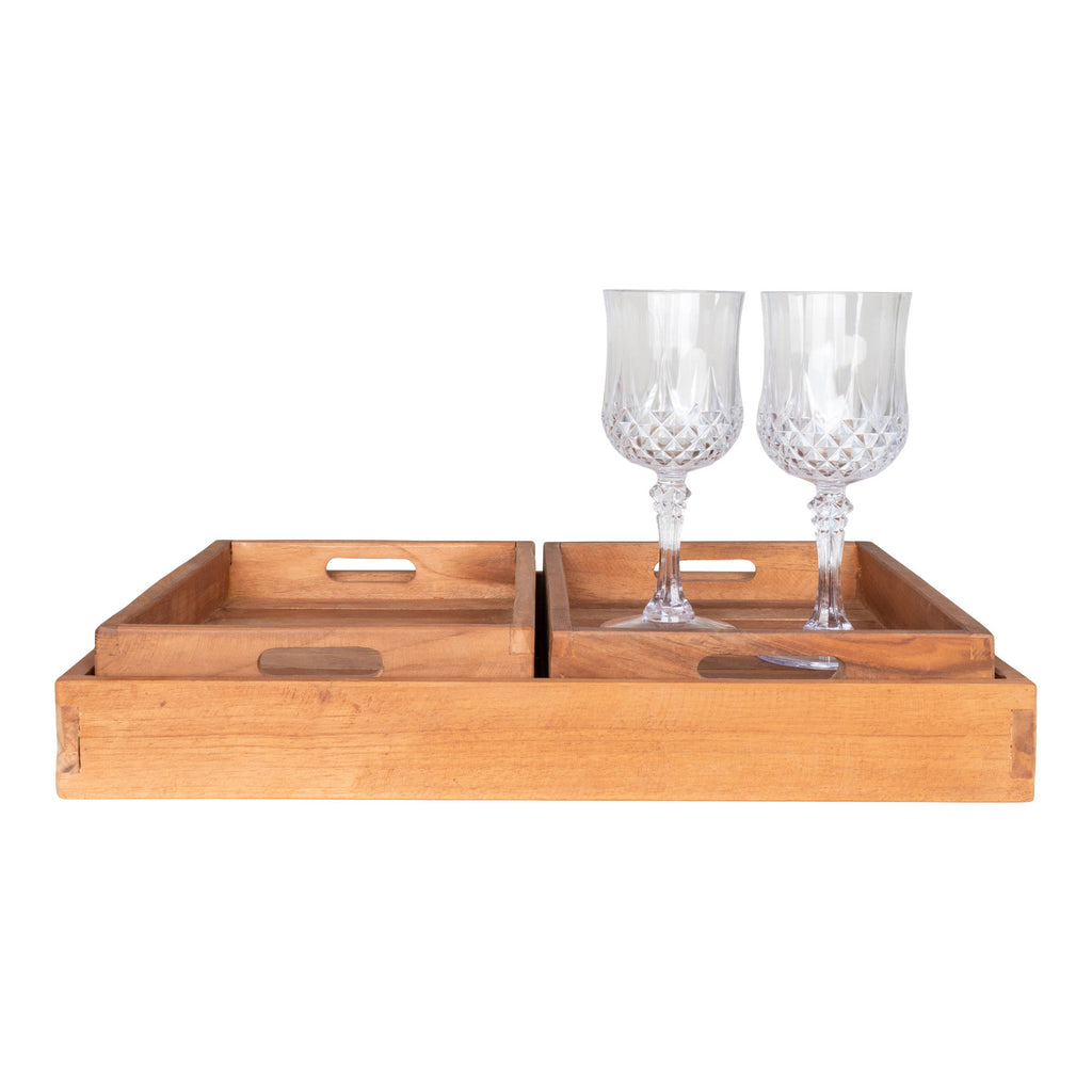 Faro – Brickor i teak, set om 3