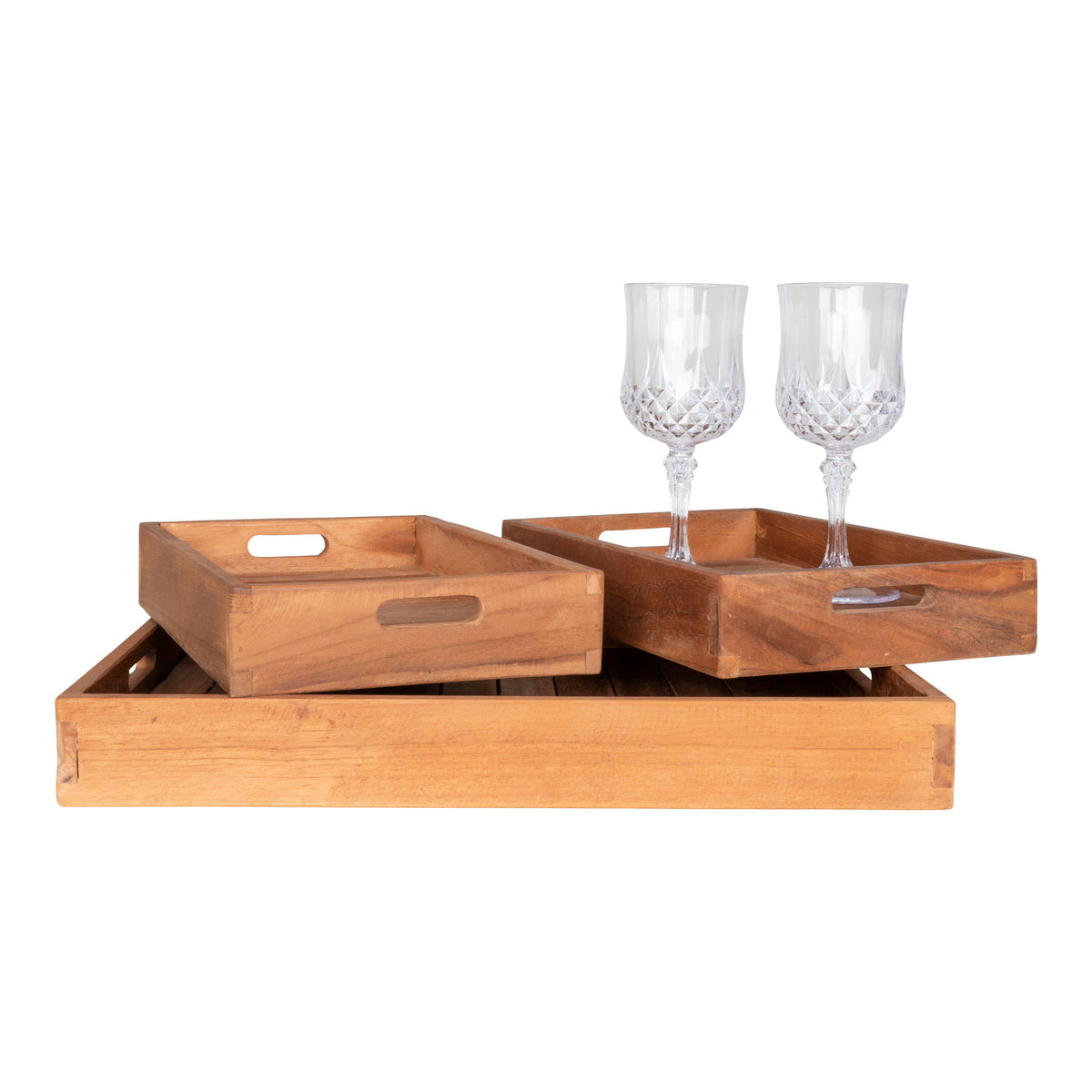 Faro – Brickor i teak, set om 3