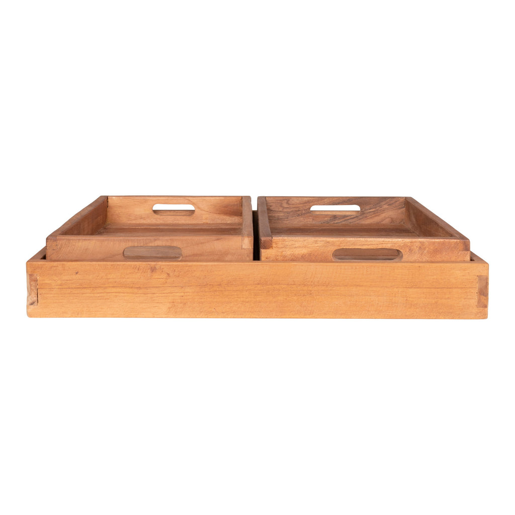 Faro – Brickor i teak, set om 3