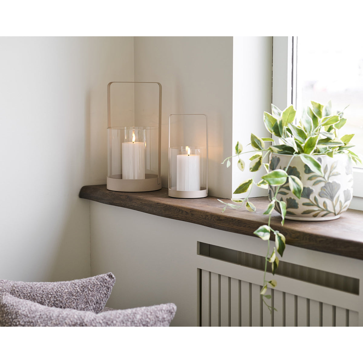 Stake – ljusstakar i glas och metall, set om 2