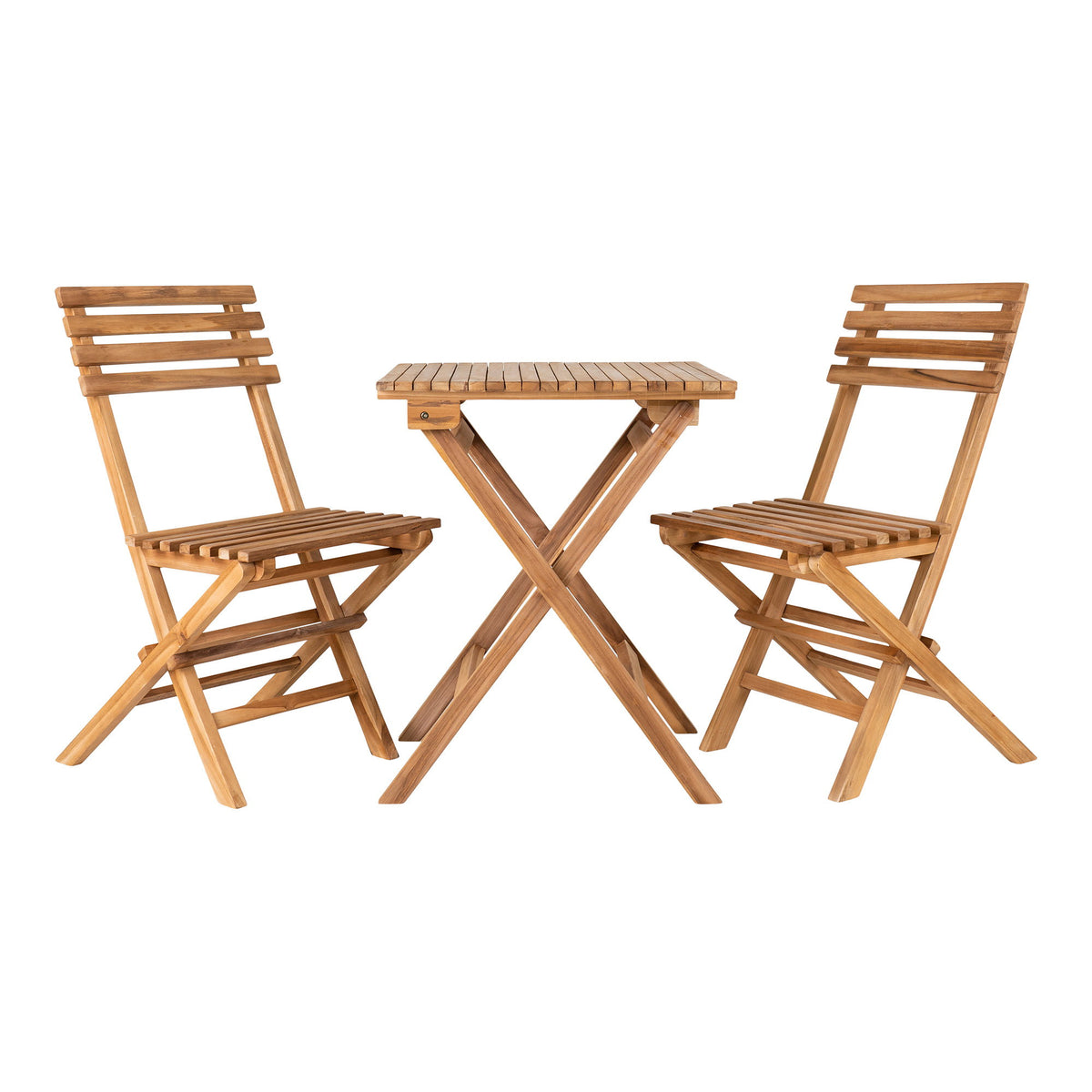 Terrass – caféset i teak, set om 3