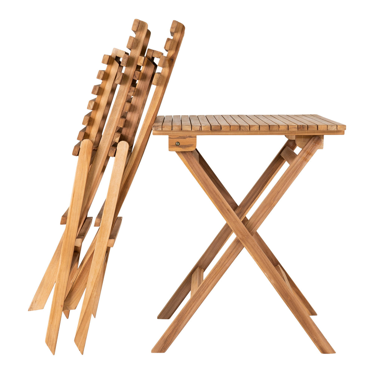 Terrass – caféset i teak, set om 3